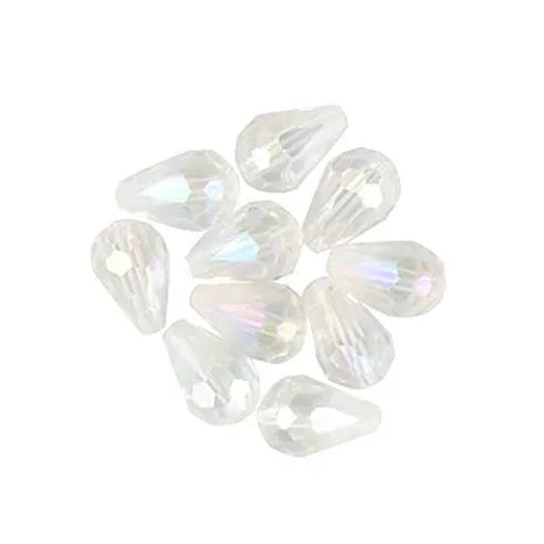 Glass Teardrop Faceted Beads